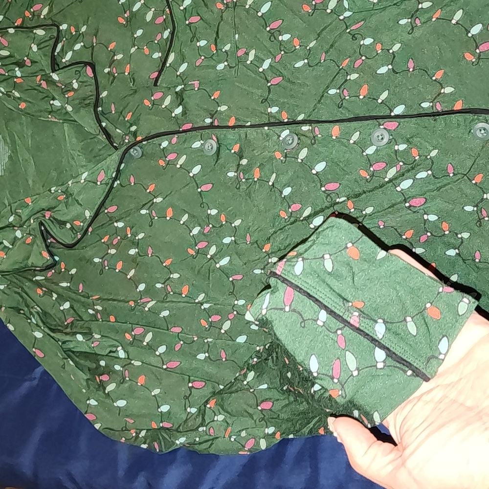 Green Christmas Light Meundies Pajama Set - Picture 2 of 6